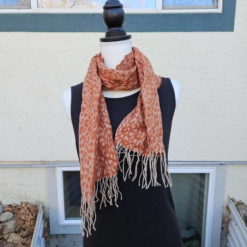 orange animal print scarf